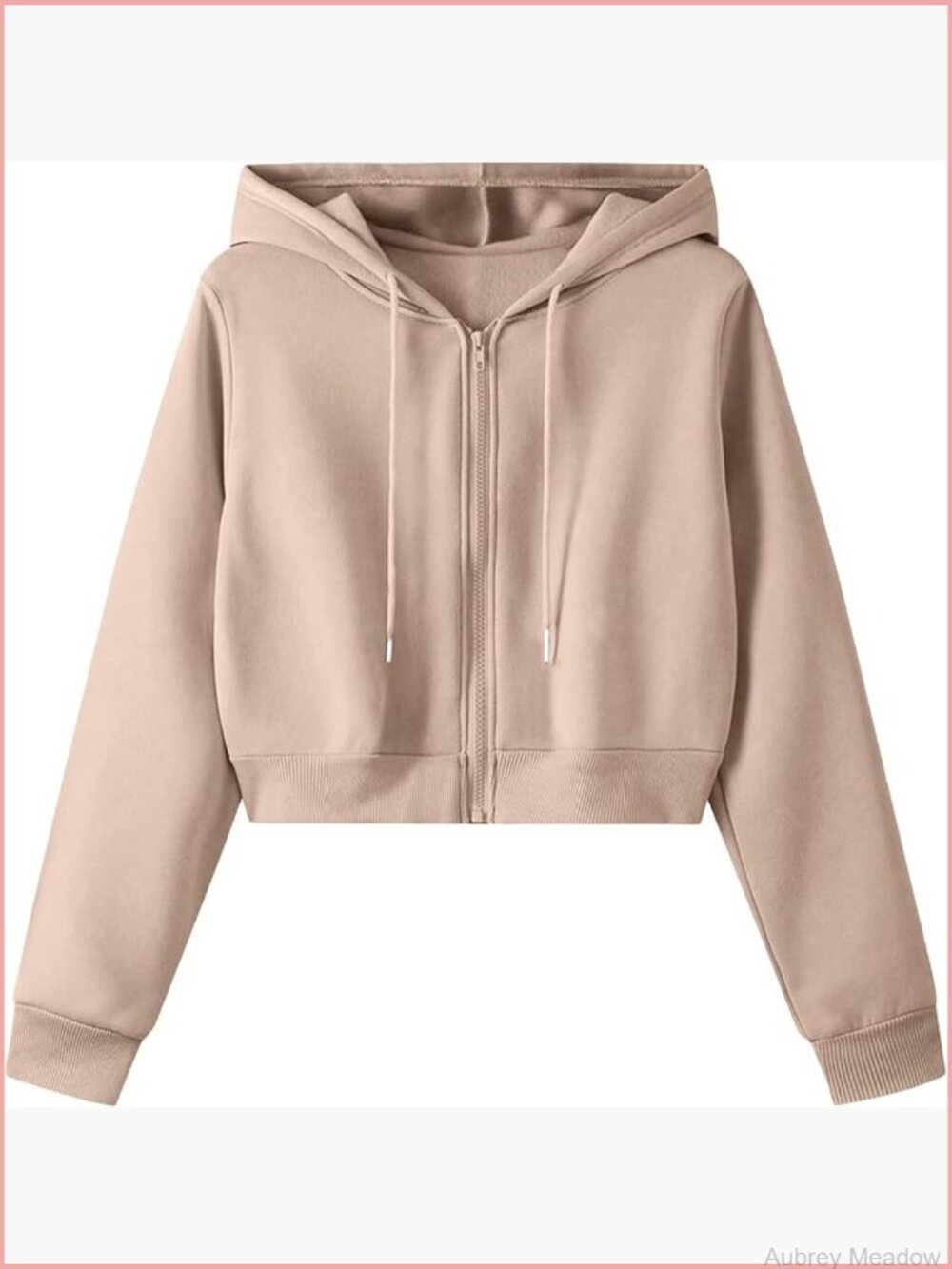 Zip Up Cropped Hoodie Crop Top Sweatshirt Long Sleeve Jacket Fleece